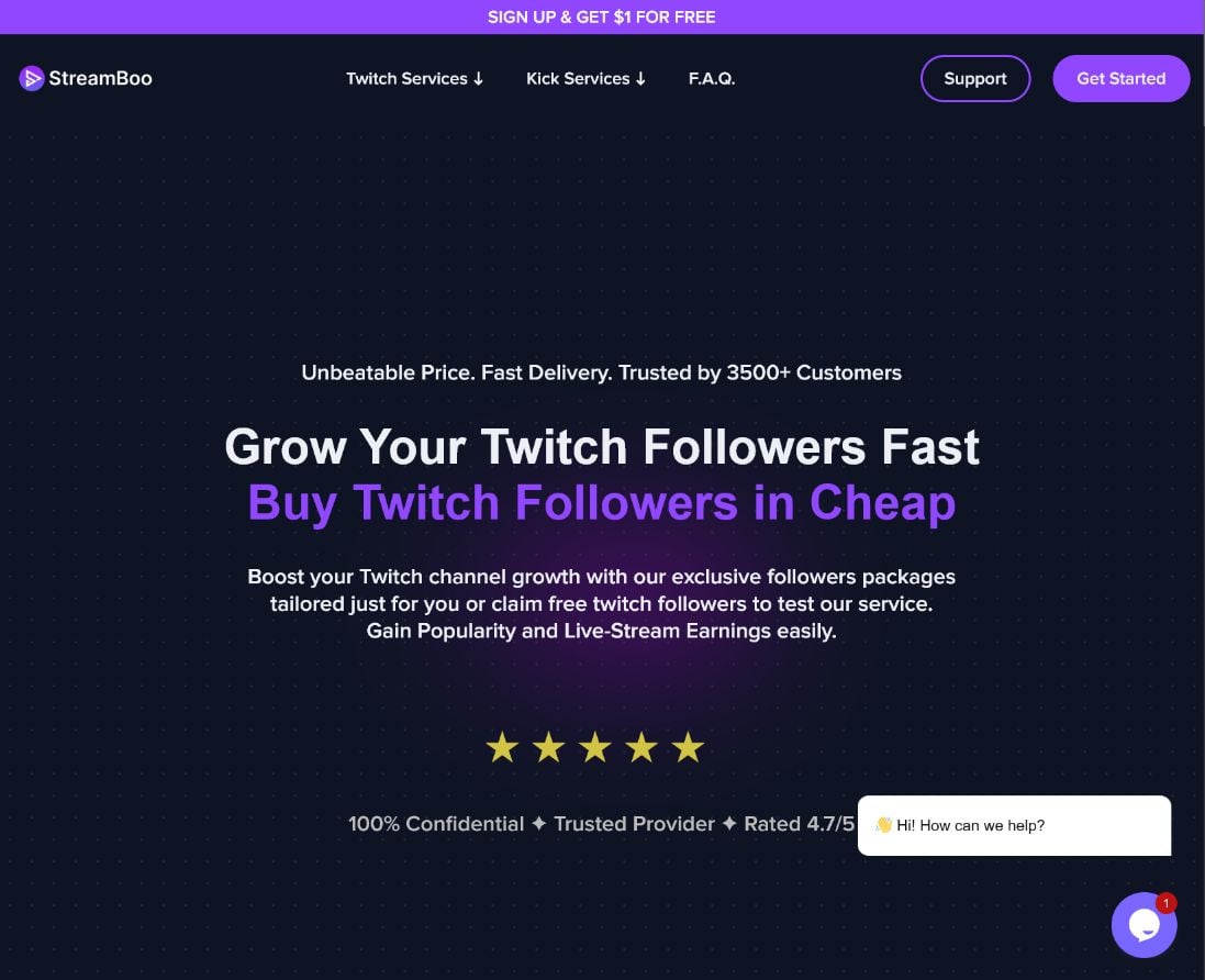 Is Streamboo a Scam? How Twitch Viewer Bots Spam Small Streamers and Put Channels at Risk 1 Streamboo website advertising Twitch followers, viewers and chatbot packages