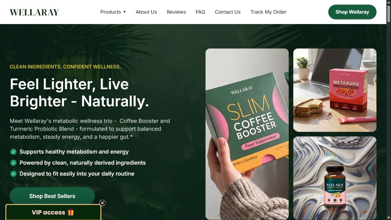 Wellaray Coffee Booster Scam or Legit? Subscription Complaints and Weight-Loss Claims Explained 1 Wellaray Coffee Booster product and official sales website