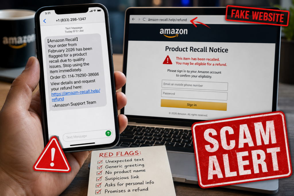 Beware the FAKE Amazon Recall Text - Scam Explained Here 1 1