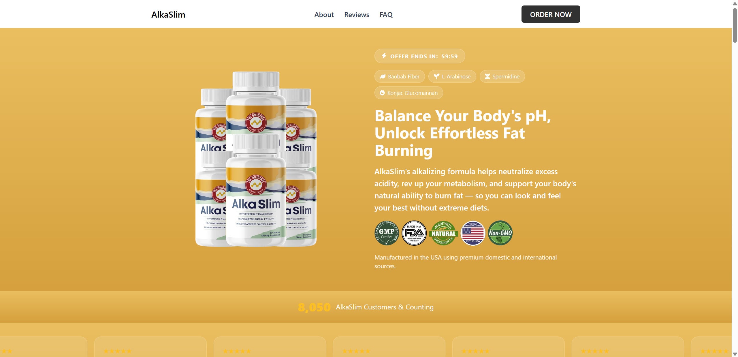 Beware the Dr. Ania Jastreboff Baking Soda Shot Scam - Fake AI Videos and Subscription Traps 1 Alka Slim supplement page associated with fake Dr. Ania Jastreboff baking soda ads