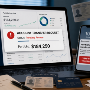 Illustration of an unauthorized ACATS brokerage account transfer alert