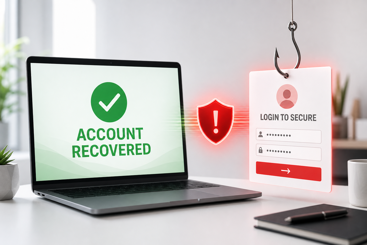 Account Recovered Successfully Email Scam: How the Fake Security Alert Steals Your Login 1 Fake account recovery success email leading to a provider-matched phishing login