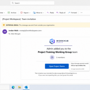 Reconstruction of the Admin Added You To The Project phishing email