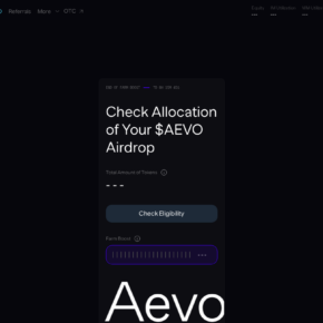 Fake Aevo airdrop claim page with Connect Wallet
