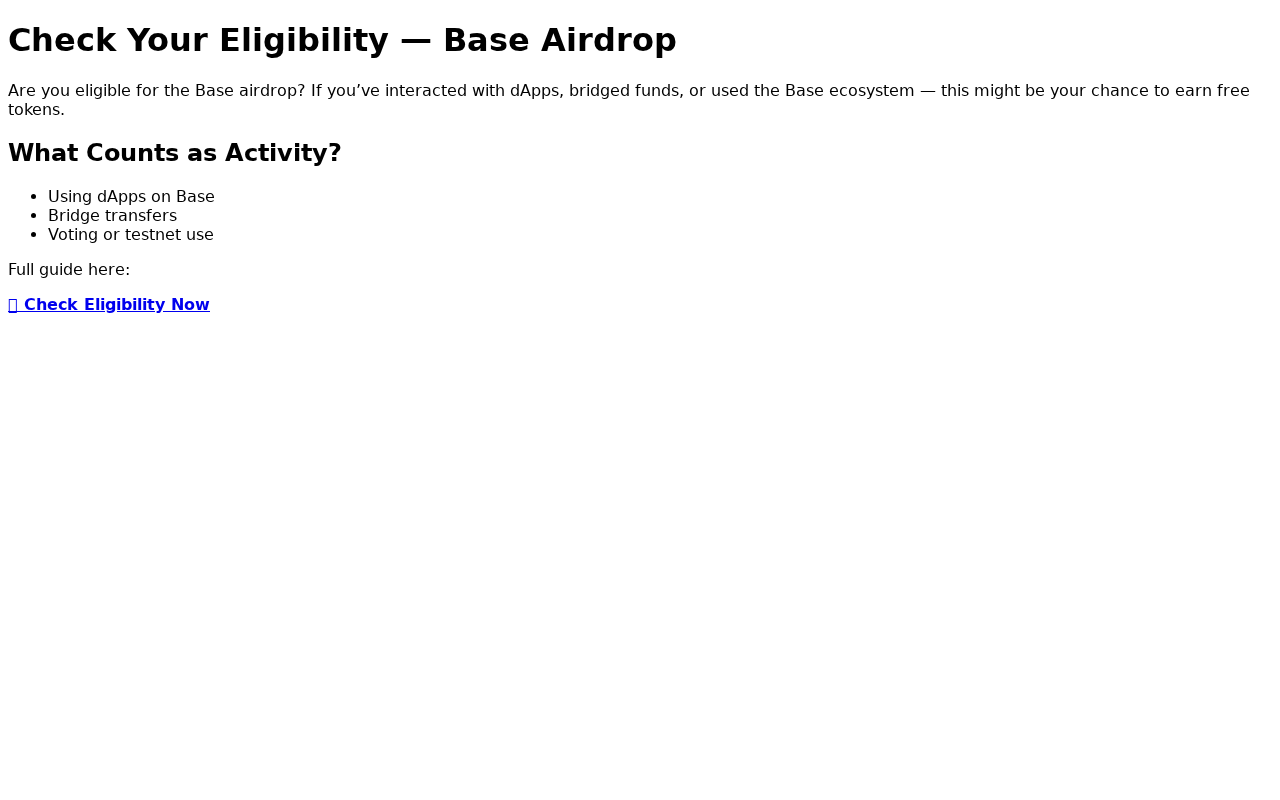 Base Airdrop EXPOSED: Fake Claim Pages Drain Wallets 1 Fake Base airdrop claim page with Connect Wallet