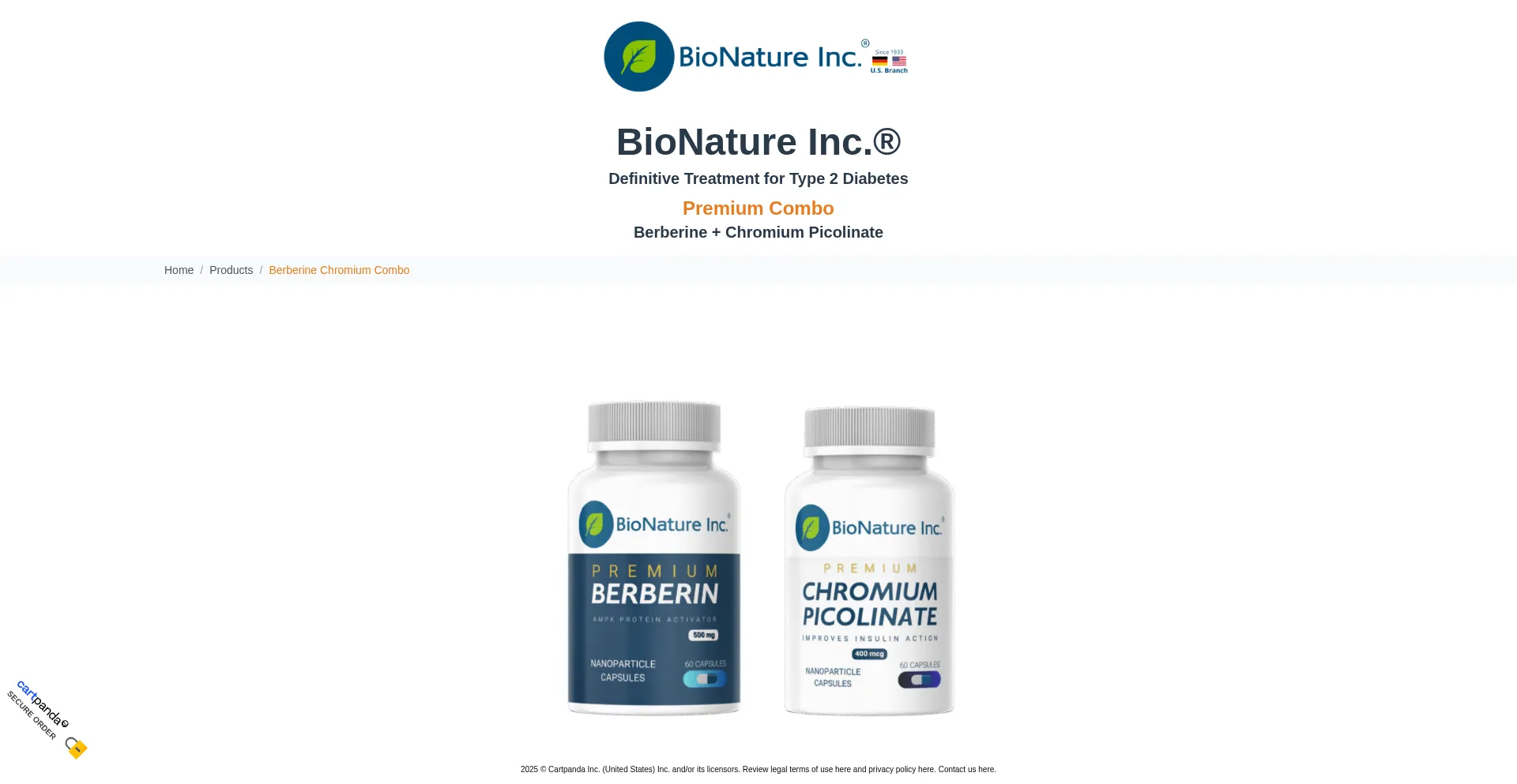 Japanese Plant Diabetes Cure Exposed: Fake or Real? Full Investigation 2 Archived BioNature sales page showing Berberine and Chromium Picolinate supplement bottles