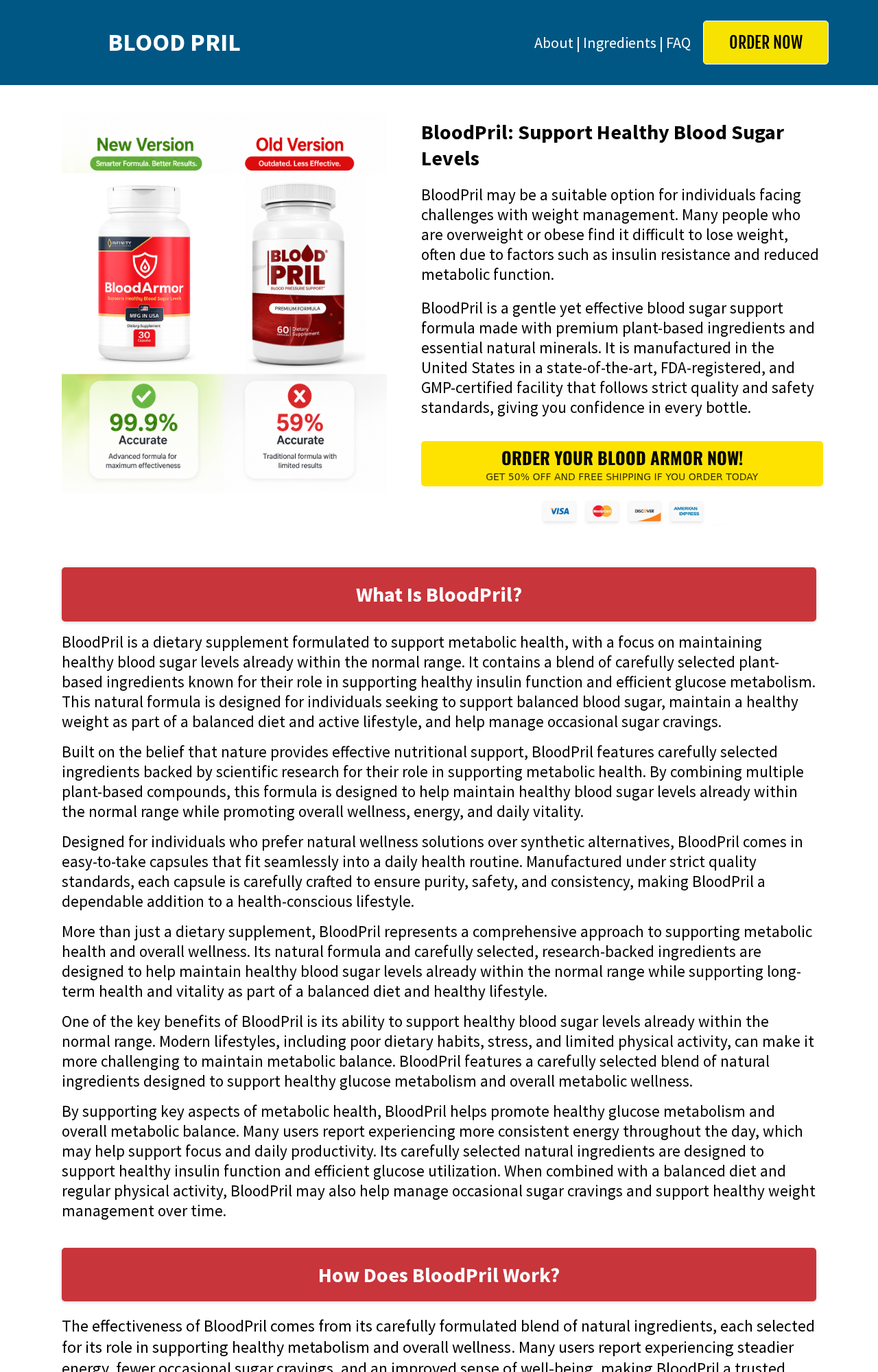 Blood Pril Reviews Exposed: Fake or Real? Full Scam Investigation 2026 2 Second BloodPril website marketing the same name as a blood sugar supplement with different ingredients