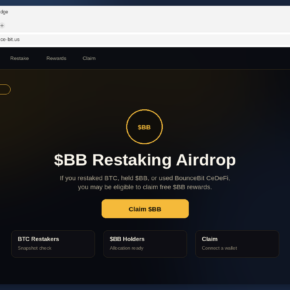Fake BounceBit $BB airdrop claim page with Connect Wallet