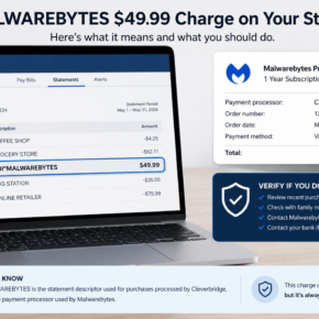 Example of a CBI Malwarebytes charge on a bank statement
