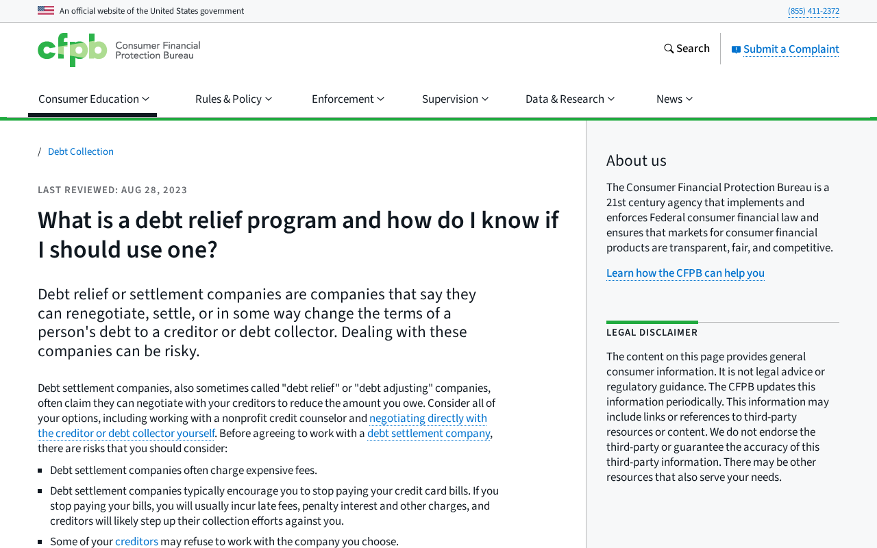 CFPB explainer on debt relief programs and companies to avoid