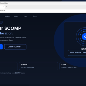 Fake Compound $COMP airdrop claim page with Connect Wallet