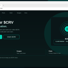 Fake Curve $CRV airdrop claim page with Connect Wallet