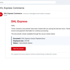 Reconstruction of the DHL Express Commerce document-sharing email