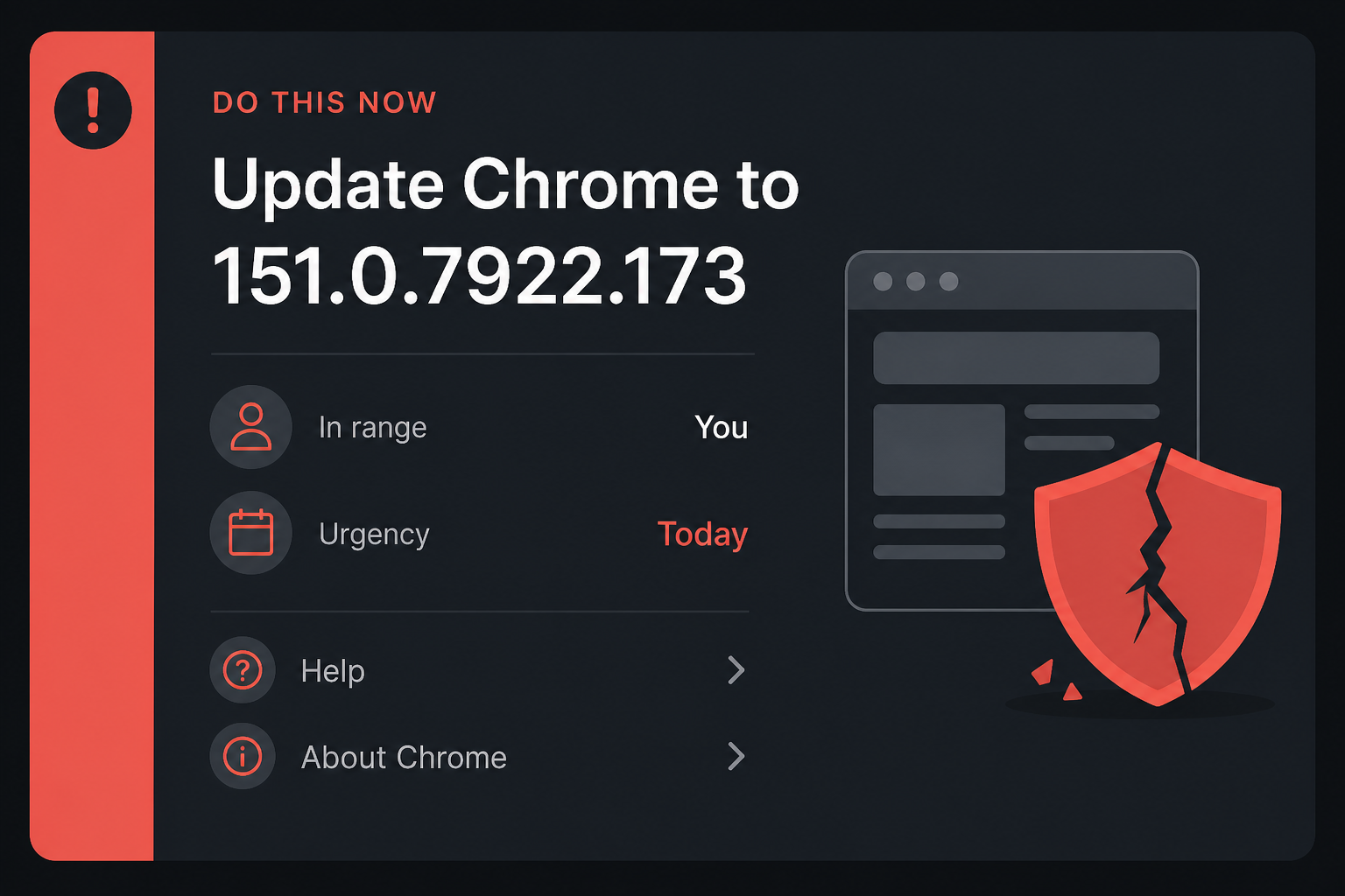 Chrome 151.0.7922.173 update reminder