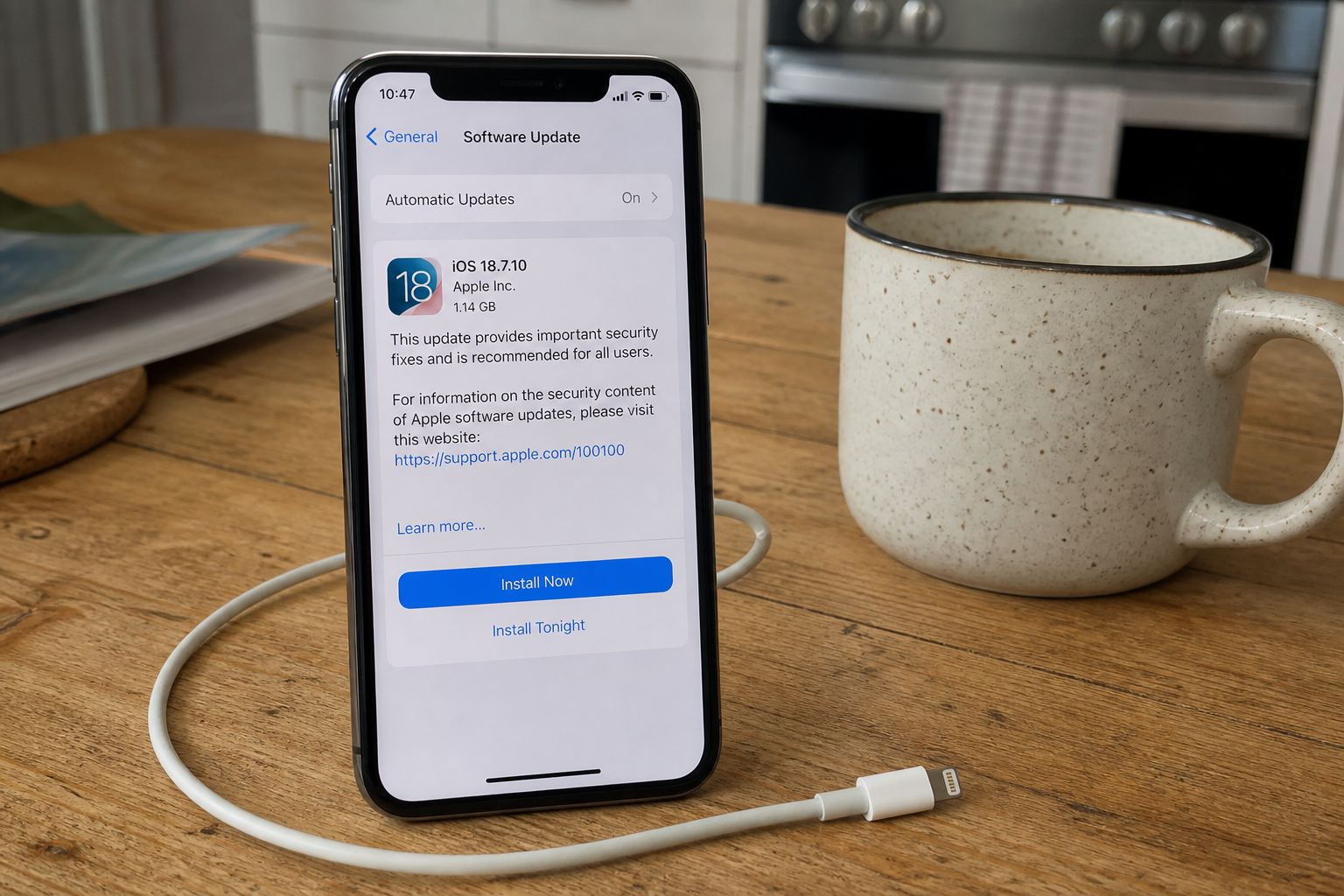 The iPhone XS still needs 18.7.10 1 iPhone XS showing iOS 18.7.10 Software Update