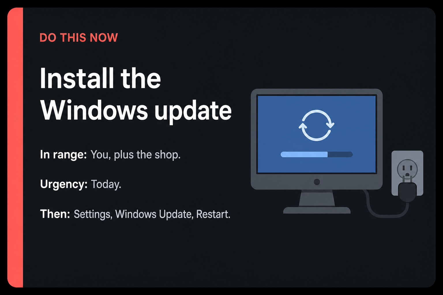 Install this Windows update. CISA says the socket driver is already being used 2 Do This Now card: Install the Windows update, in range You plus the shop, urgency Today, then Restart