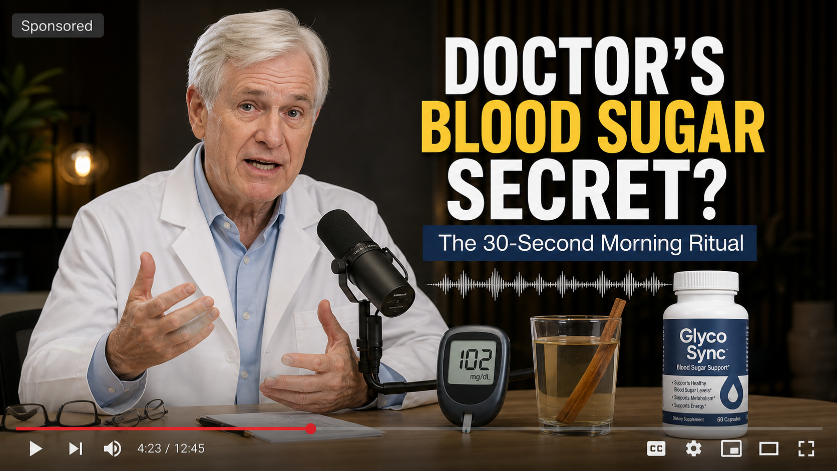 Dr. Steven Gundry Blood Sugar Secret Scam 1 Reconstruction of a fake doctor blood sugar secret advertisement