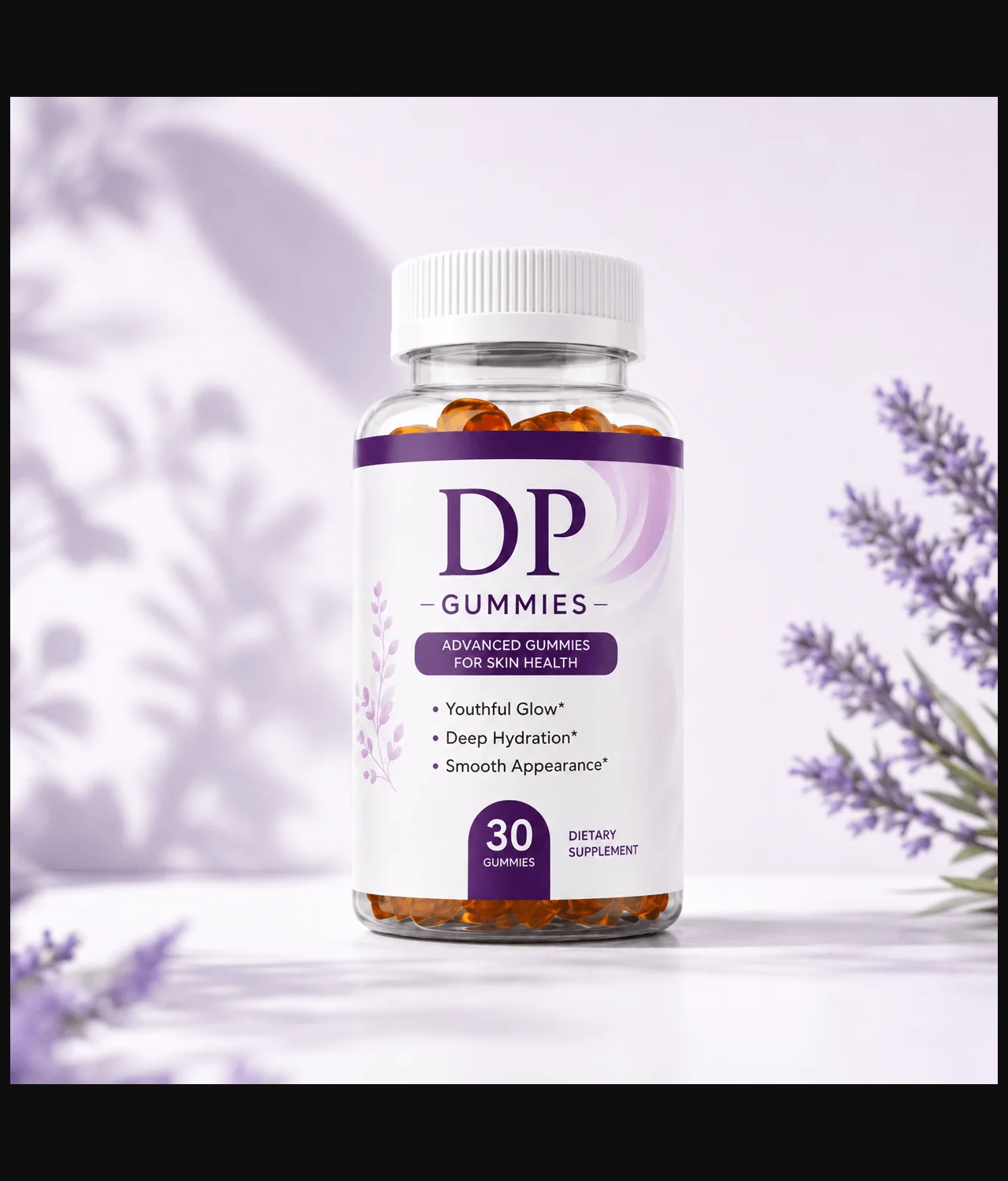 DP Gummies bottle promoted for youthful glow, deep hydration, and smooth skin appearance