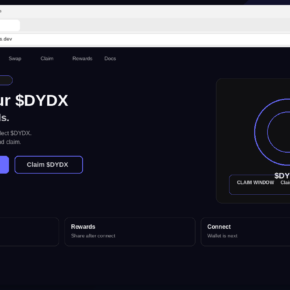 Fake dYdX $DYDX airdrop claim page with Connect Wallet