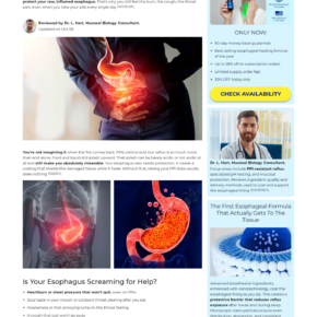 EsoRepair acid reflux drops advertorial using a medical-style presentation and urgent sales claims