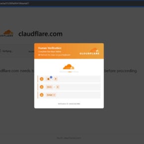 Fake Cloudflare Human Verification page telling visitors to press Windows R, Ctrl V and Enter