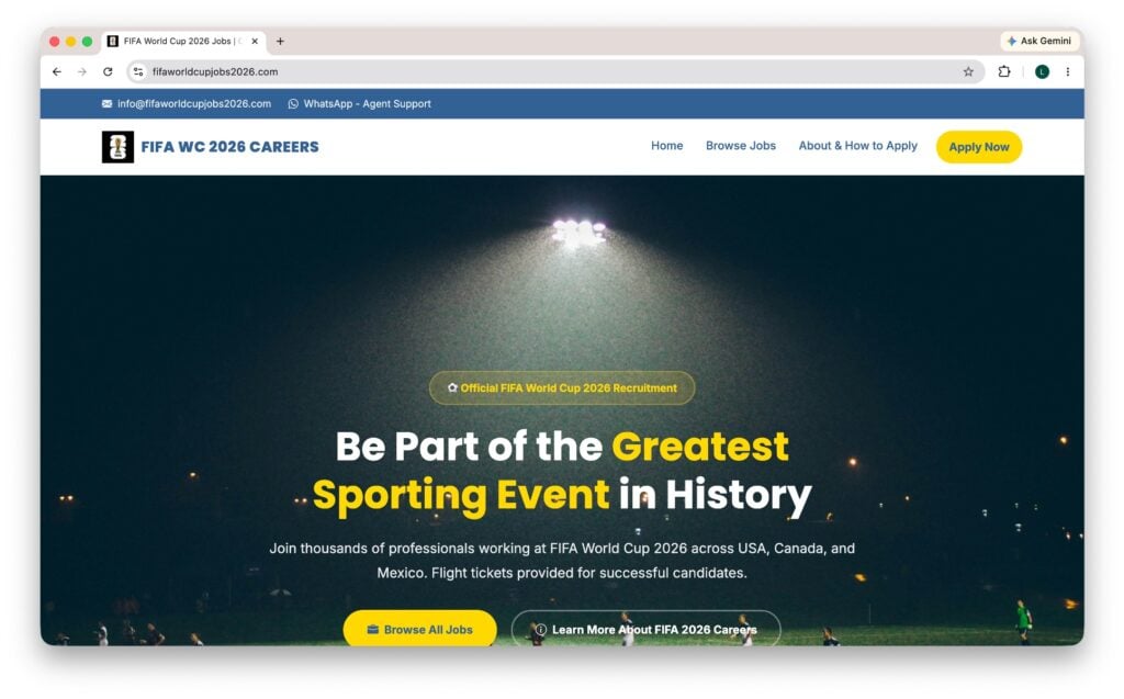 Fake FIFA World Cup Jobs Site Steals Passports 1 Fake FIFA World Cup 2026 jobs website claiming to offer official tournament careers
