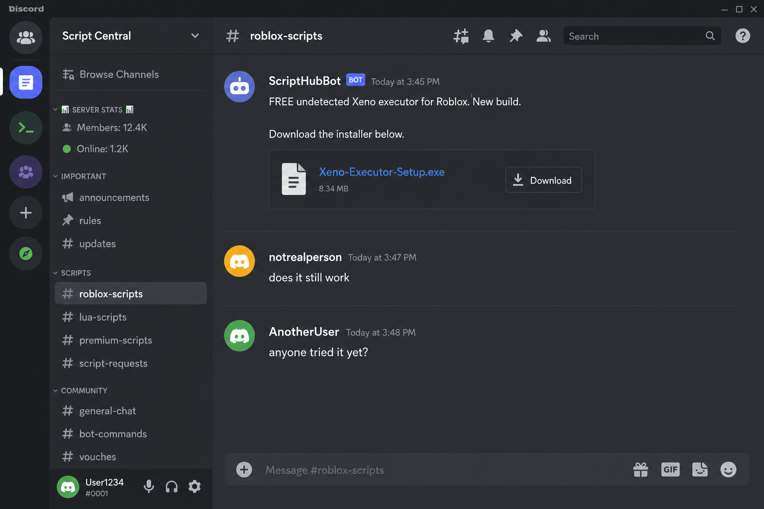 Fake Xeno EXPOSED: Roblox Executor Installer Steals the PC 1 How the fake Xeno executor is sold in chat. The download is the trap.