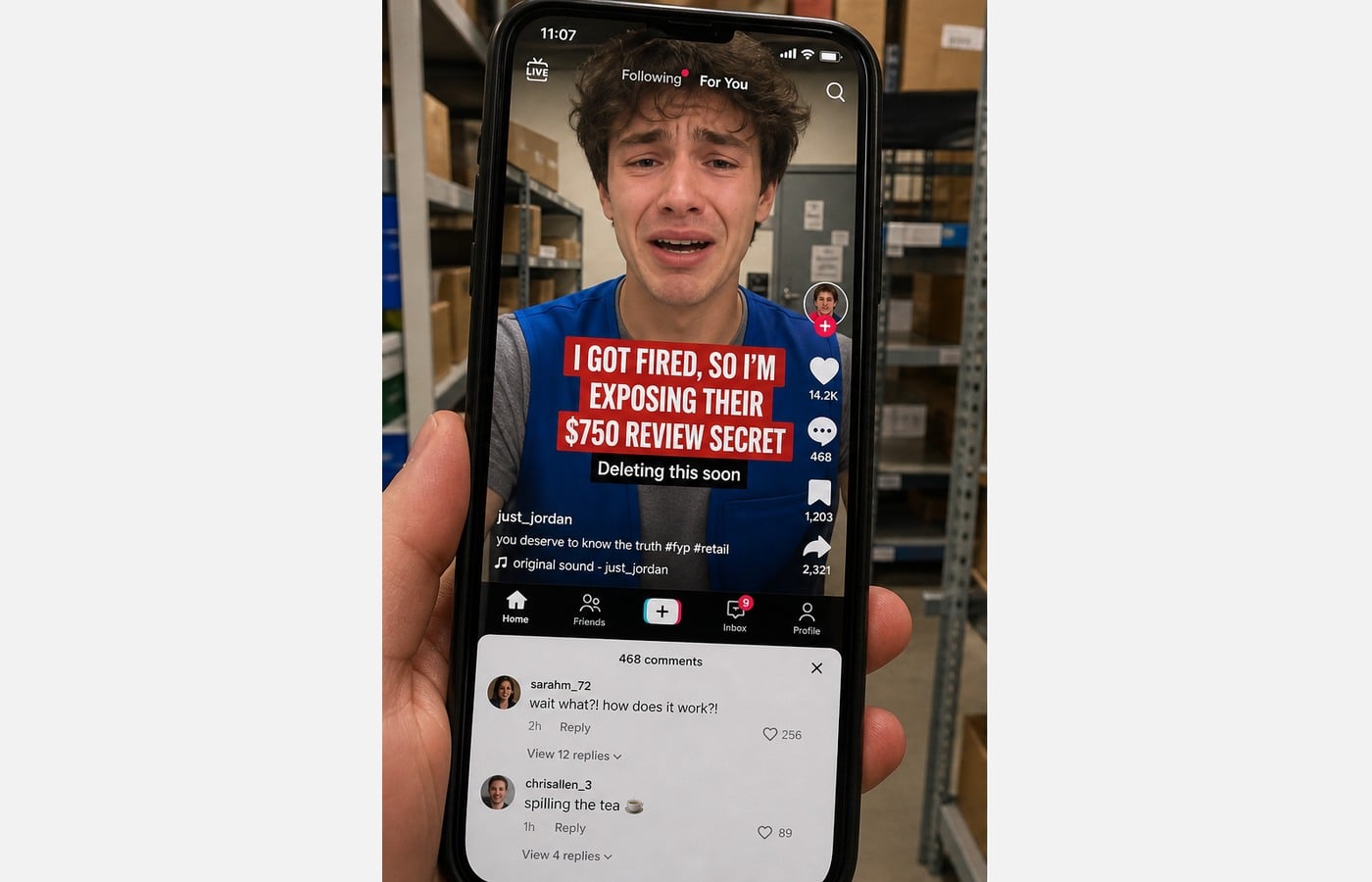Fired Employee Review Secret Scam: Fake $750 Gift Card Whistleblower Trap 1 Editorial reconstruction of a fired employee revealing a fake $750 review secret