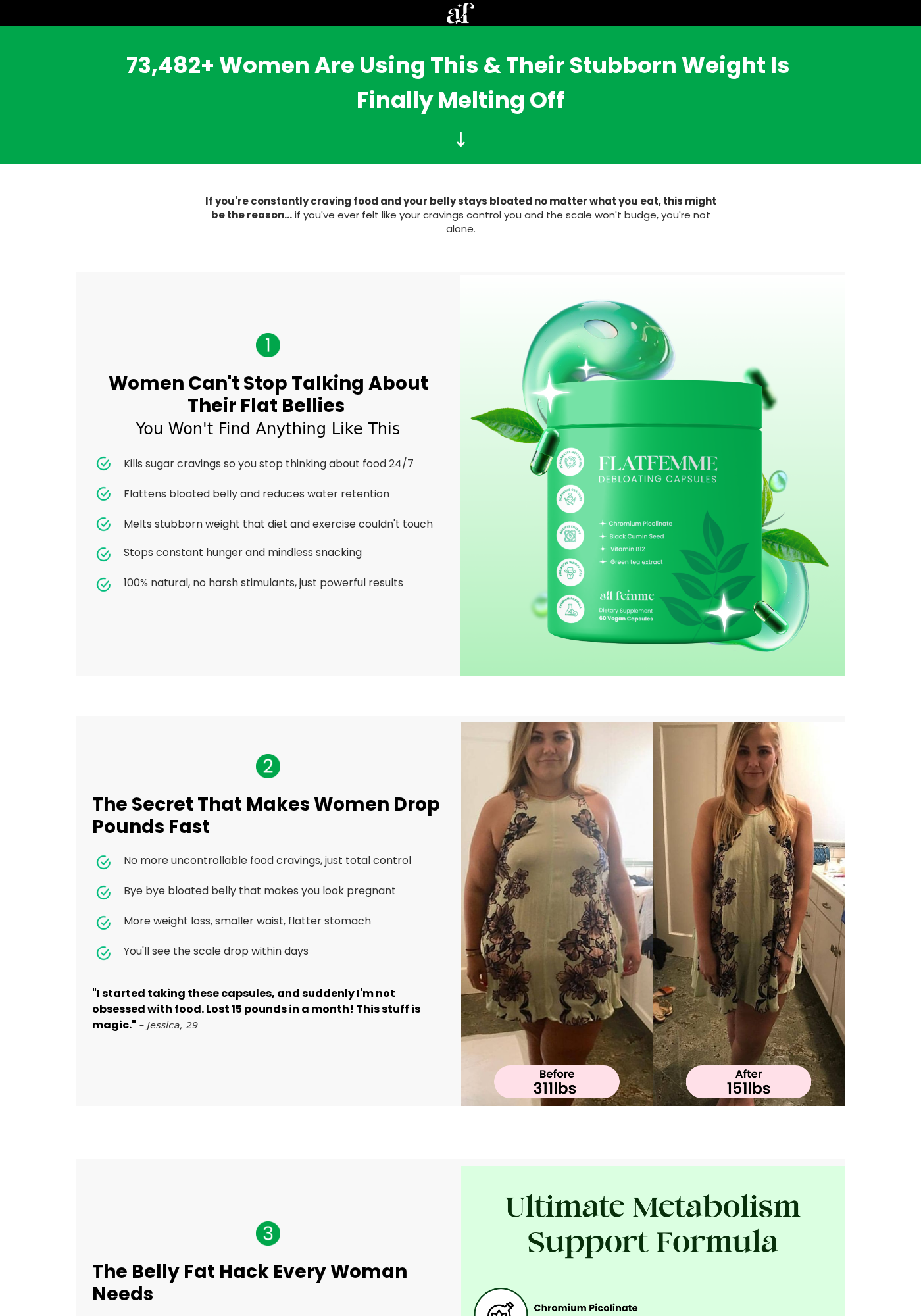 Flat Belly Metabolism Capsules Exposed: Fake or Real? Full Investigation 1 FlatFemme advertorial claiming rapid weight loss and craving control