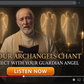 Deceptive social media video promoting a Four Archangels guardian angel chant