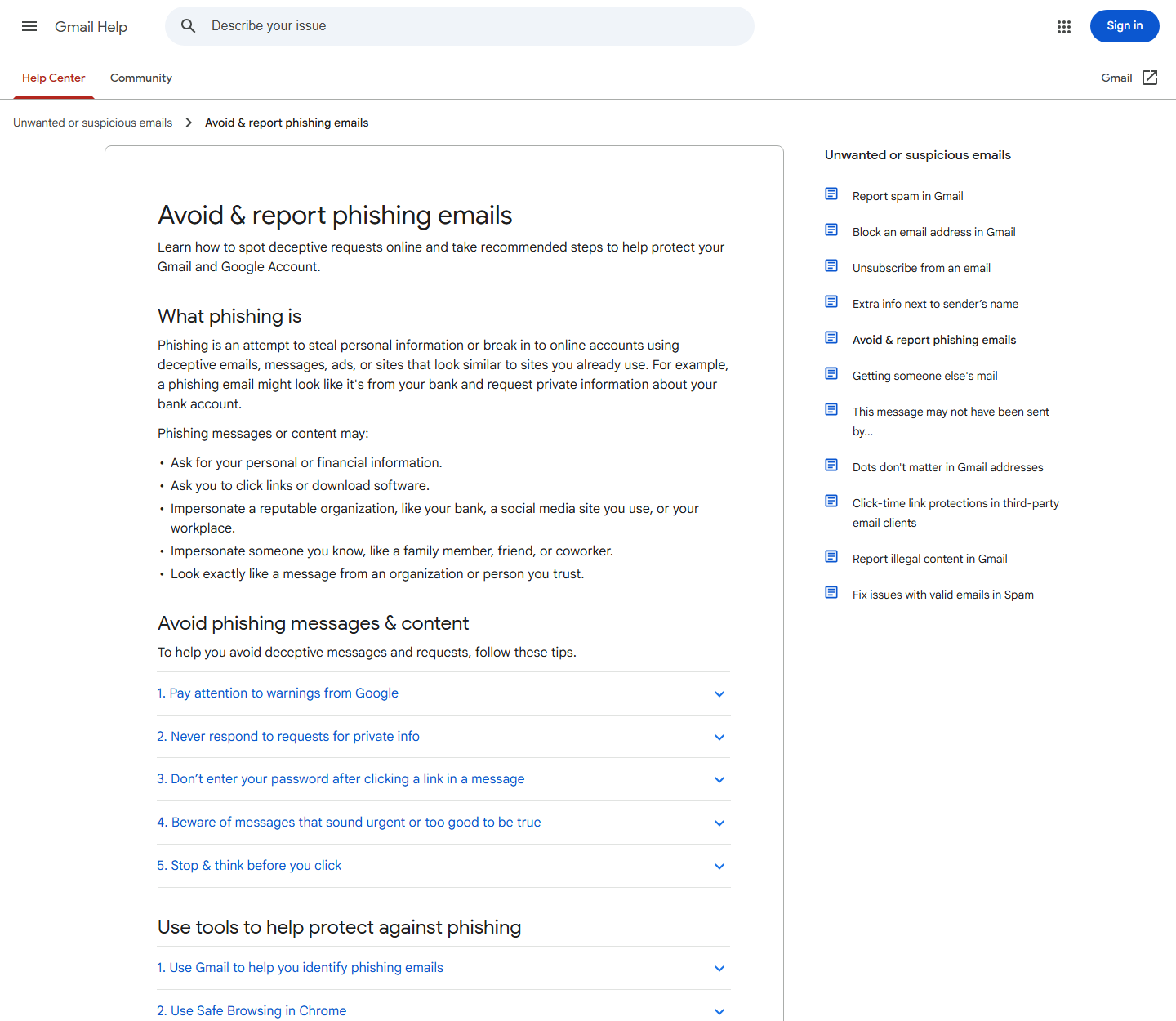 Trusted Doctor Email Scam Opens a Password Trap 2 Google Gmail Help guidance explaining how to avoid and report phishing emails