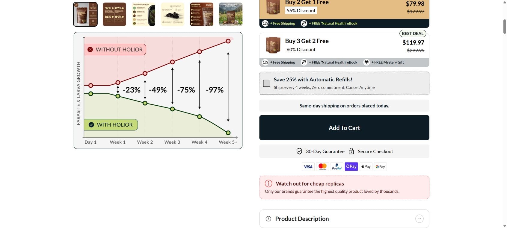 Holior Wormwood prices and optional automatic refill checkbox
