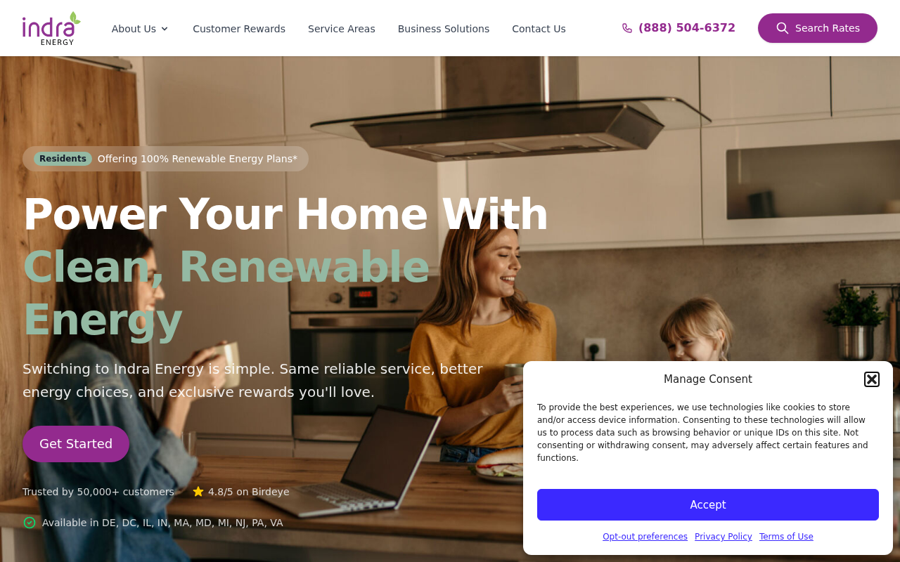 Indra Energy EXPOSED: $3.5M Illinois Case, Door Crews, Variable Rates 1 Indra Energy official homepage offering renewable plans and a Search Rates button