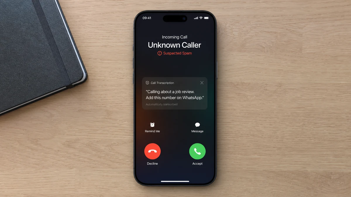 Job Review Robocall Sends Applicants Straight to WhatsApp 1 Realistic reconstruction of an incoming job review robocall directing a UK job seeker to WhatsApp