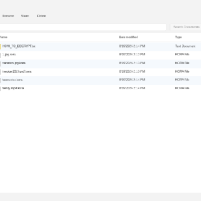 Encrypted files after Kora. The .kora names and HOW_TO_DECRYPT.txt are the tell.