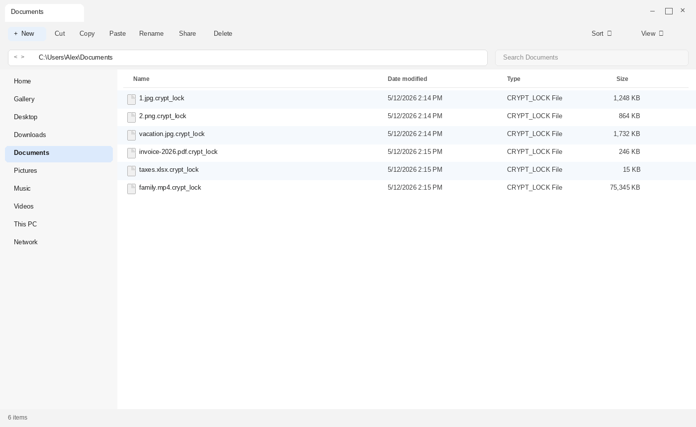 Encrypted files after Lockdown. The .crypt_lock names are the tell.