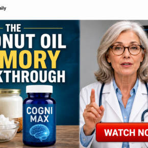 Realistic social media ad promoting a false coconut oil memory breakthrough and Cogni Max capsules