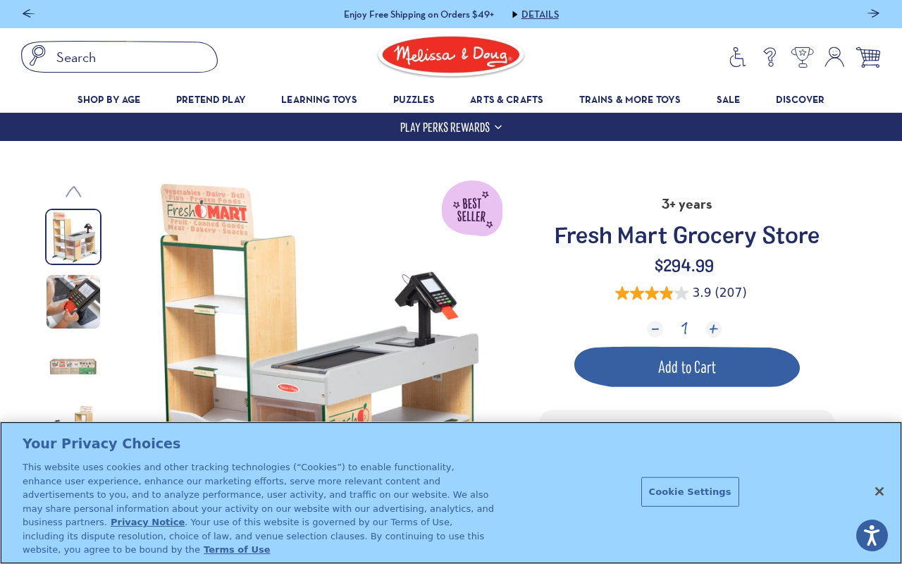 Fake Melissa and Doug Outlet Stores EXPOSED: 70% Off Clones 3 Official Fresh Mart Grocery Store product page priced at $294.99