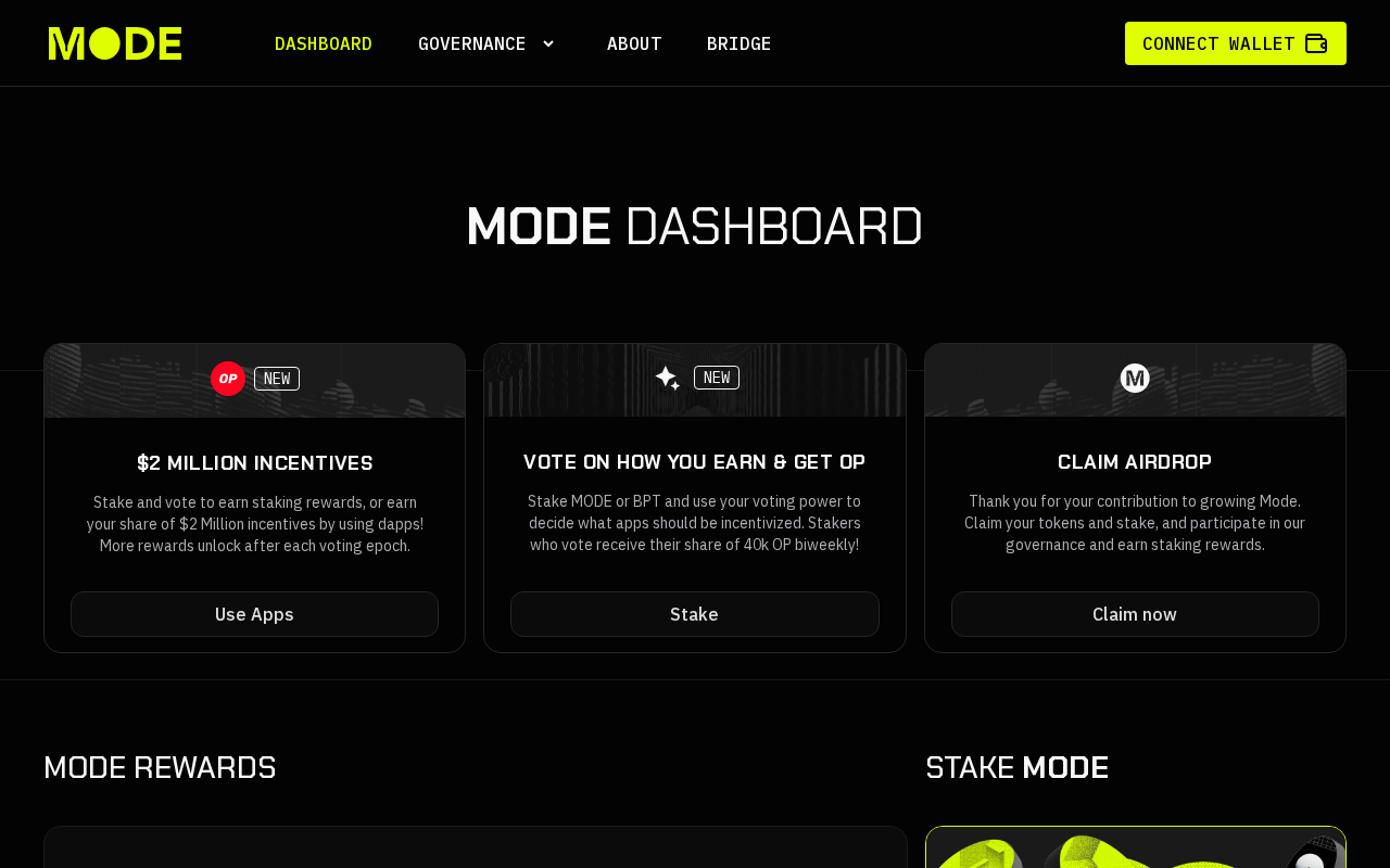 Mode Airdrop EXPOSED: Fake $MODE Claim Pages Drain Wallets 1 Fake Mode airdrop claim page with Connect Wallet