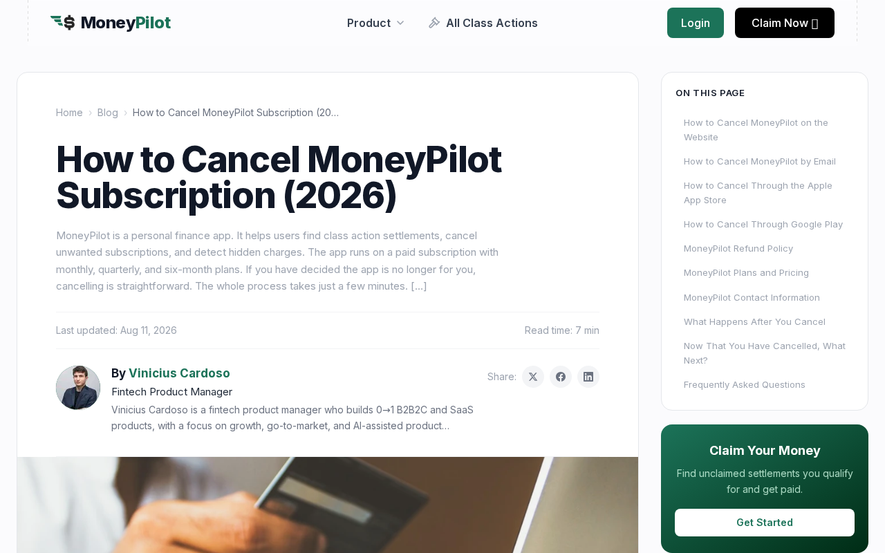 MoneyPilot EXPOSED: Paid App for Free Class-Action Filings 3 MoneyPilot official guide on how to cancel a monthly, quarterly, or six-month subscription
