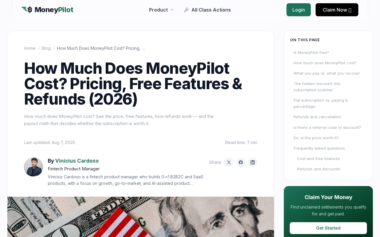 MoneyPilot EXPOSED: Paid App for Free Class-Action Filings 2 MoneyPilot official cost page about the flat subscription, free eligibility check, and refunds