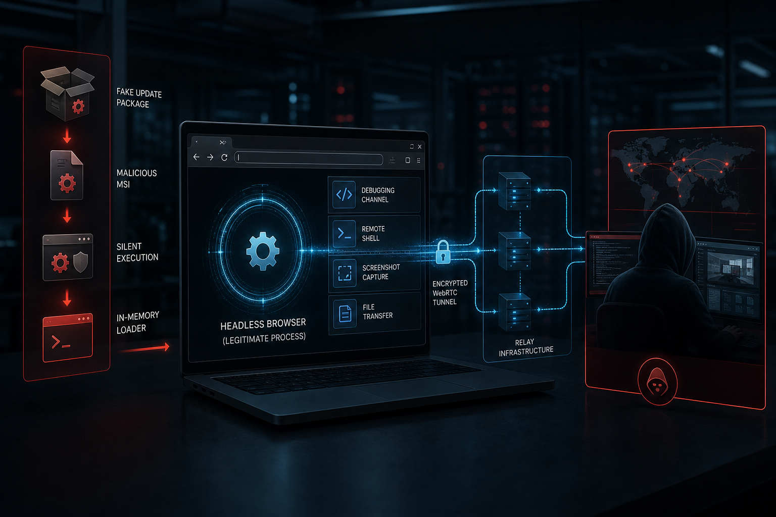 msaRAT using a hijacked browser for covert command and control