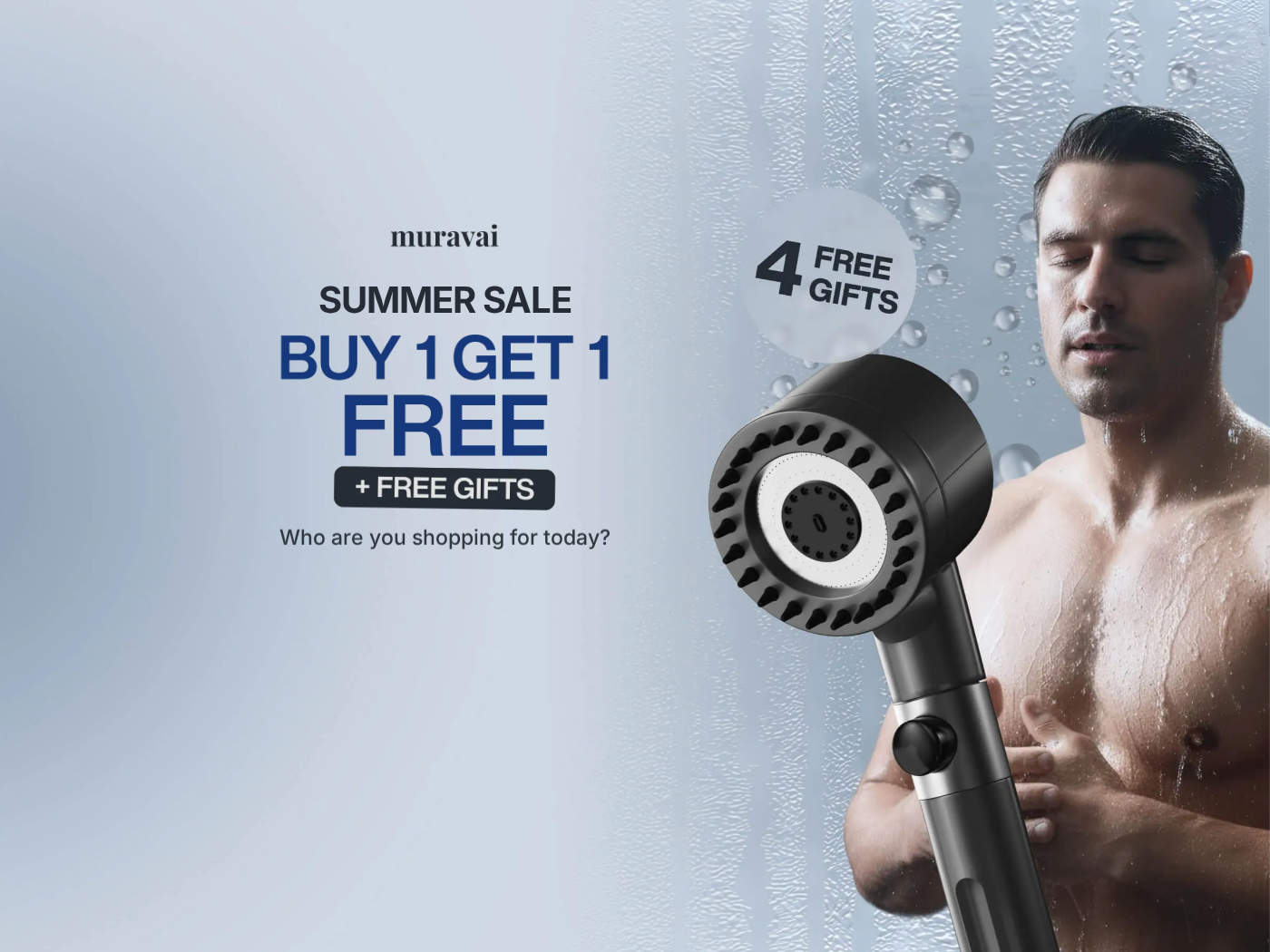 Filtered Shower Head Subscription Trap Exposed: Fake or Real? Investigation 1 Muravai filtered shower head page advertising a buy one get one free summer sale