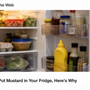 Native advertisement warning readers never to put mustard in the refrigerator
