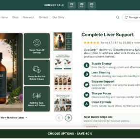 Livana Complete Liver Support landing page