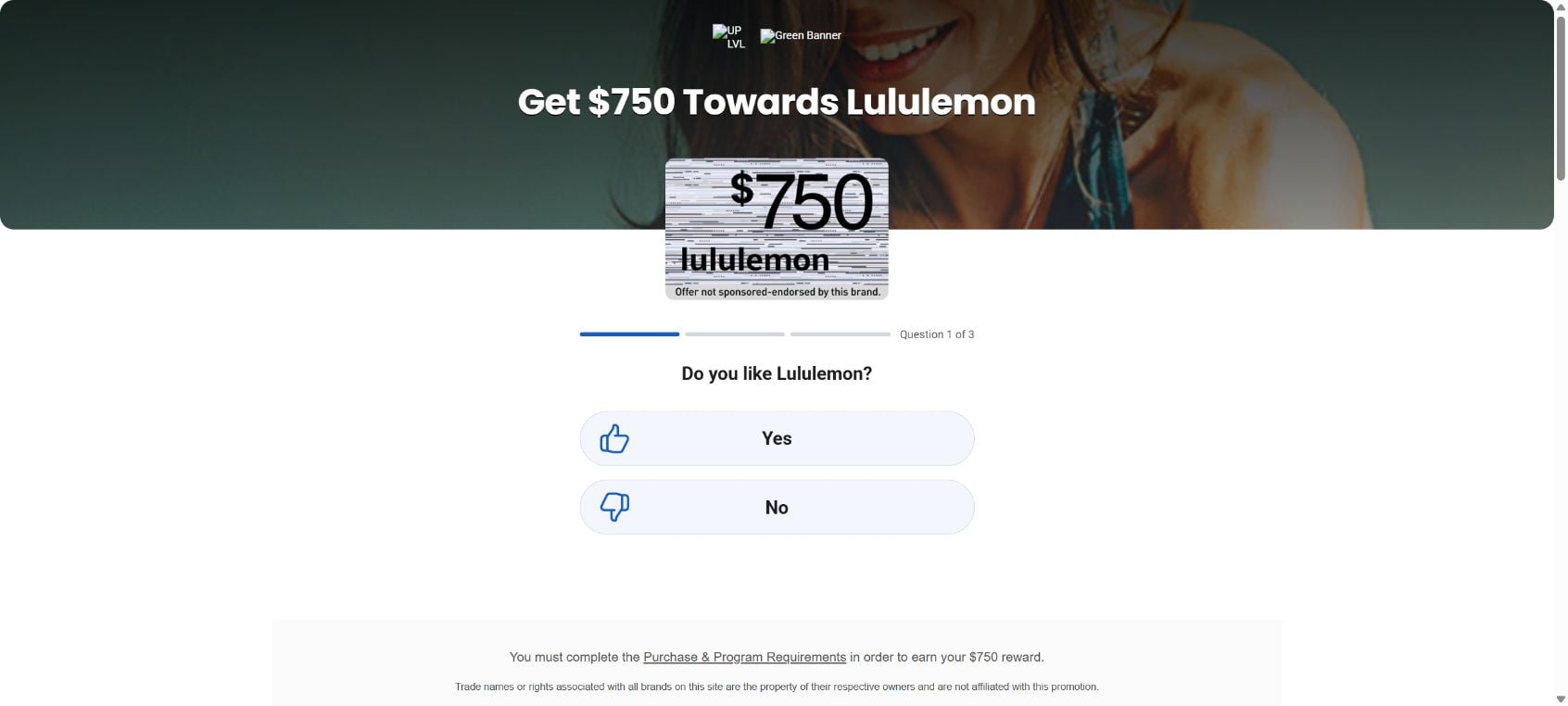MyReviewPerks.com Scam: $750 Lululemon Reward Exposed 2 RewardZone USA destination reached from MyReviewPerks with $750 reward conditions