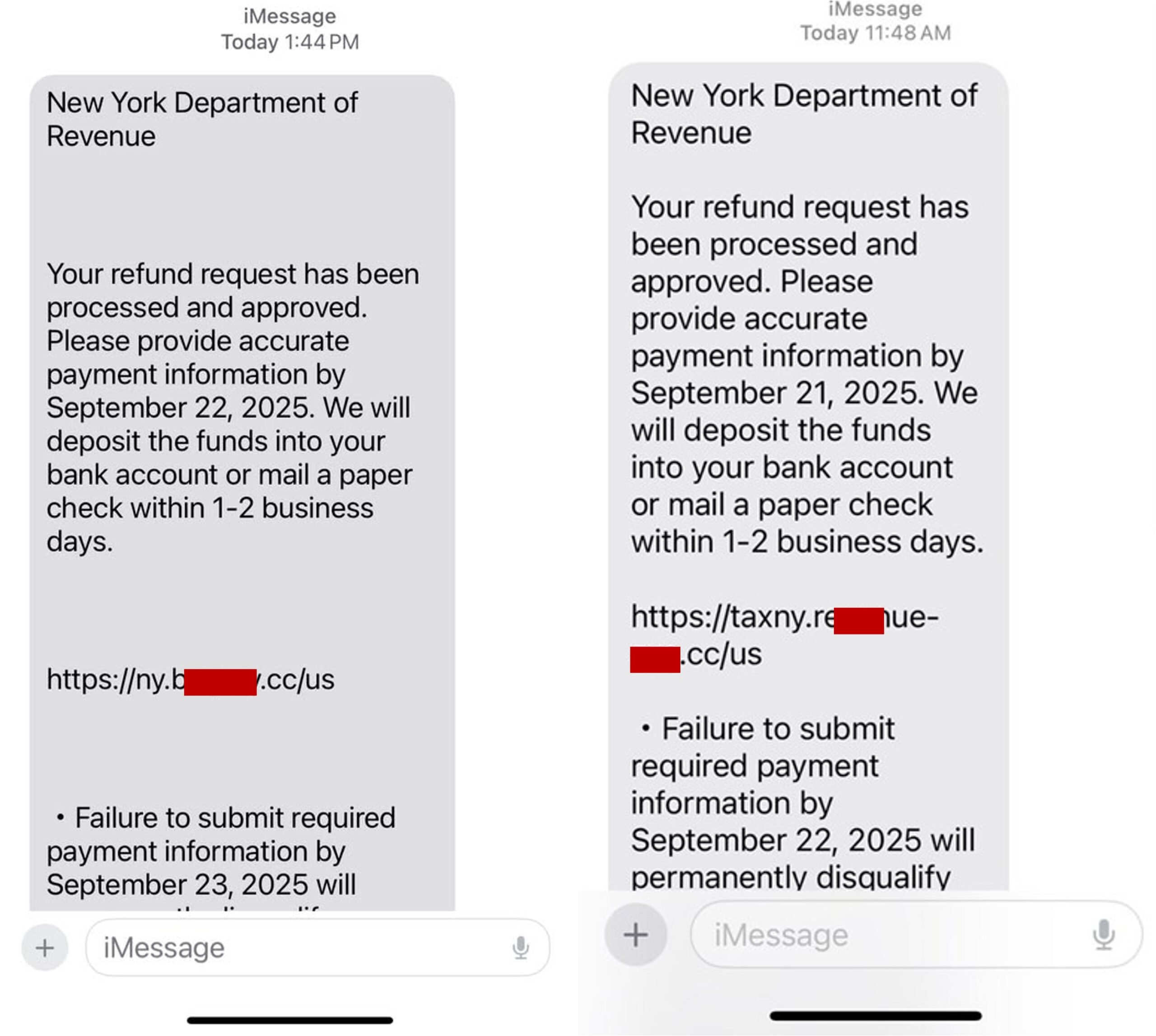 New York Department of Revenue Scam Texts Exposed