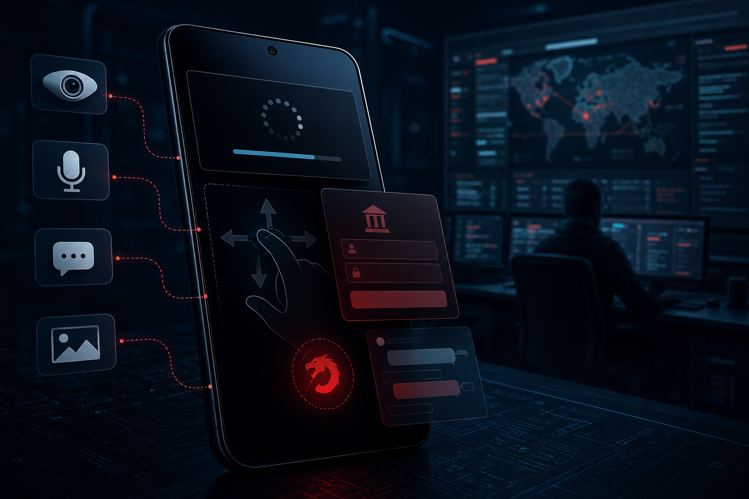 Night Dragon RAT on Android: How It Steals Banking Passwords and Controls Your Phone 1 Night Dragon Android RAT using hidden remote control and financial overlays