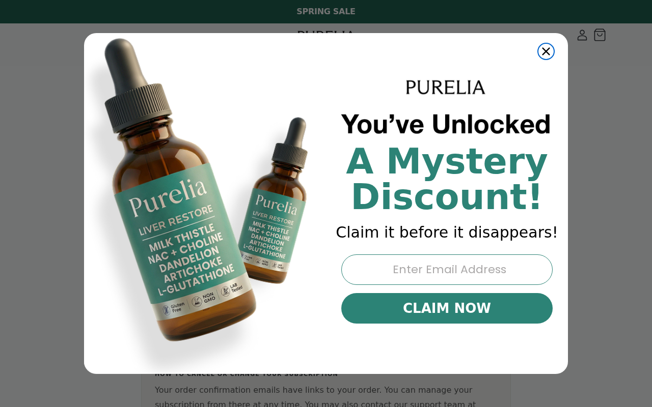 Purelia Liver Support Reviews: Scam or Subscription Trap? 4 Purelia automatic refill cancellation policy