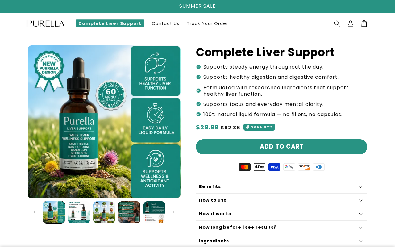 Beware the Liver Support Drops Scam: The Clone Network EXPOSED 2 Purella Complete Liver Support clone product page